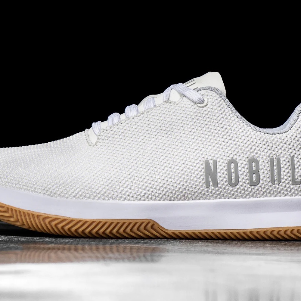 NOBULL Superfabric Court Trainer, White Gum, Size 7.5